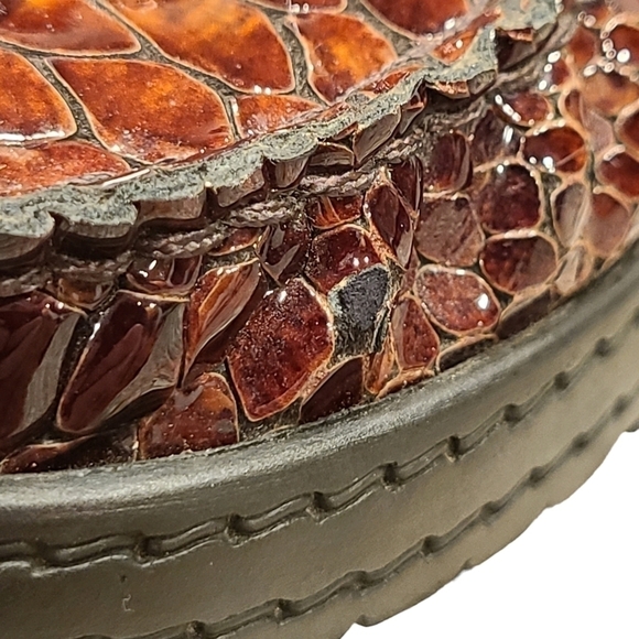 Vintage Stuart Weitzman Y2K 90s Low Platform Faux Snakeskin Shoe, Size 7.5 - Picture 9 of 16